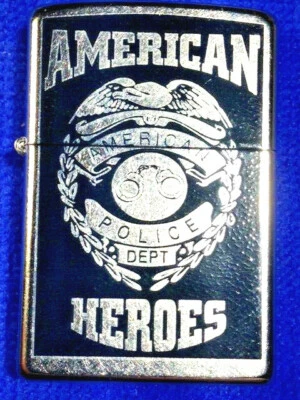  Encendedor Zipp 24353 INSIGNIA POLICÍA HÉROES AMERICANOS  Foto 1 de 4