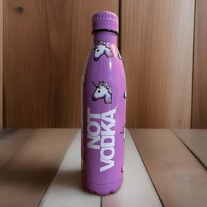 Not Vodka Water Bottle Unicorn Emoji Pink 25 Oz Vacuum Insulated Stainless Steel - Picture 1 of 5