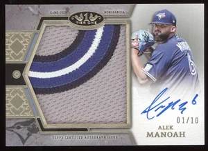 2024 Topps Tier One Alek Manoah Prrodigious Patches Auto Holo Platinum Blue 1/10 - Bild 1 von 2
