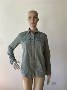 J. Crew Pale Sage Green Dress Shirt Top Heavy 100% Cotton Buttoned Pockets 0/XS - Bild 1 von 12