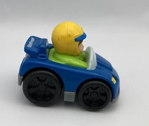 Fisher Price Little People Wheelies BLUE RACE CAR Sports Racecar 2009 - Picture 1 of 4