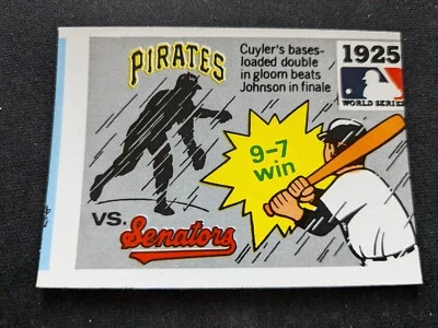 1971 Fleer World Series # 23 1925 - Pirates vs. Senators - Kiki Cuyler (VG) - Image 1 of 3