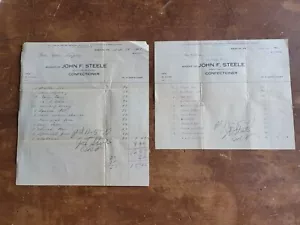 John F. Steele Signature Wholesale Confectioner Vintage 1917 Candy Store Invoice - Picture 1 of 4