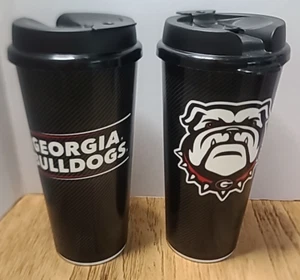 2 Georgia Bulldogs UGA BPA Free Stadium Cups w/ Lids Flip Sip Closure 18floz - Picture 1 of 15