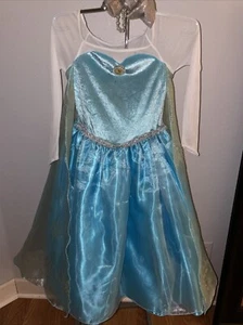 Elsa Costume Girls 7/8 Disney Princess Frozen Dress Up COSTUME PLAY HALLOWEEN - Picture 1 of 13