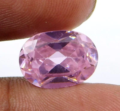 13 Cts Pink Zircon Oval Shape Faceted Loose Gemstone Ring Size 10x14 MM C-4077 - Image 1 of 3
