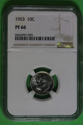 1953 Proof Roosevelt Dime NGC PF66 #B36482 - Image 1 of 2