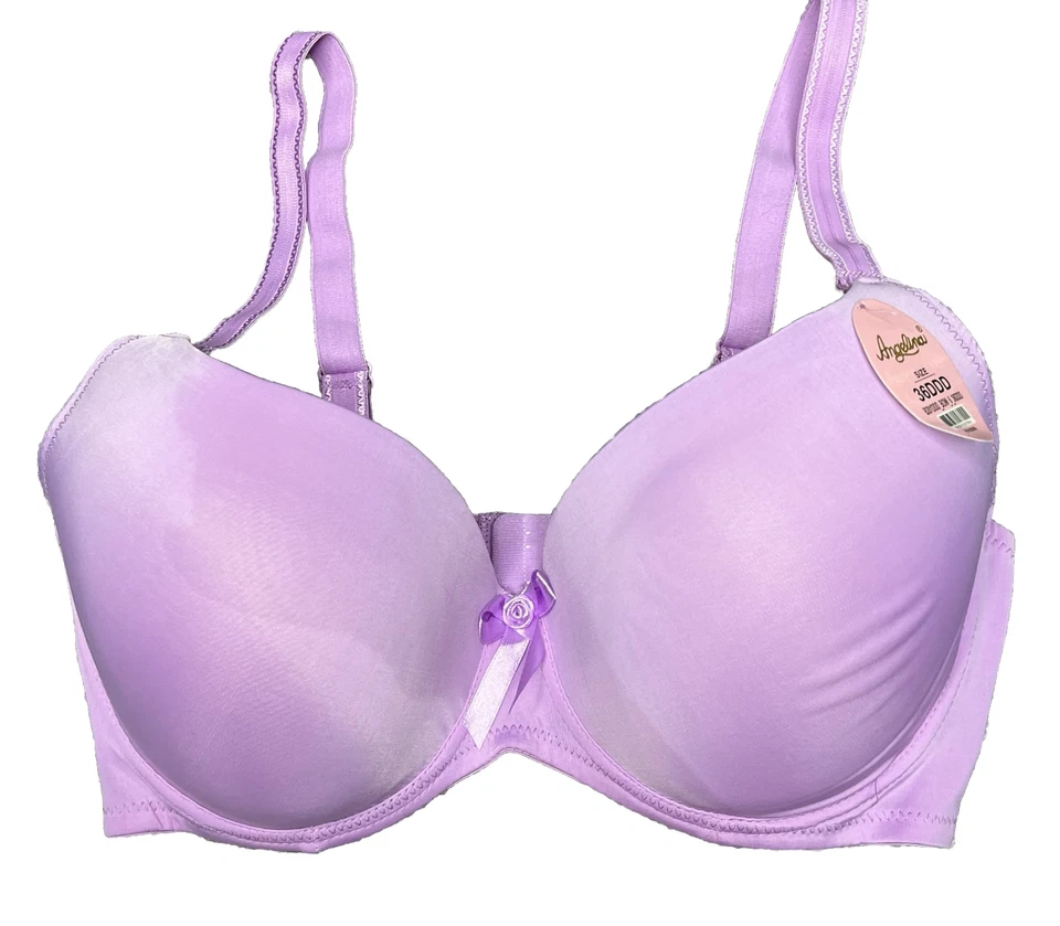 NWT 36DDD Angelina Womens Purple Underwire Padded Convertible Full Coverage Bra - Image 1 of 4