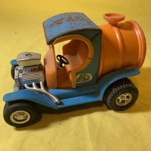 Vintage 1970er Tonka T's 1345 gepresster Stahl 7" blau & orange Schienenstaubtuch - Bild 1 von 7