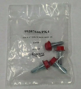 4 Tek Screw 5/16 x 1" Self Tapping Red Hex Head Amarr 99387646 Garage Door Parts - Picture 1 of 3