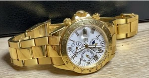 ANDRE BELFORT GOLD/GOLD LE CAPITAINE GENTS WATCH+ LINKS Was £450 Now £225 - Picture 1 of 9