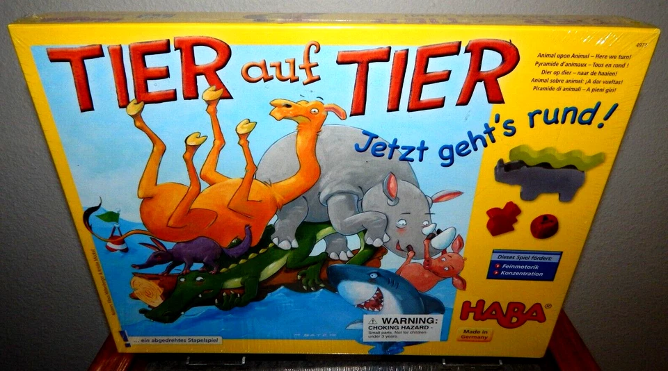 New Tier Auf Tier Jetzt Geht's Rund Stacking Animal Upon Animal Board Game - Image 1 of 4