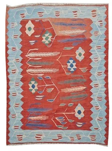 Amazing Hand Knotted Vintage Turkish Kilim Kilm Wool Area Rug 4 x 3 Ft - Picture 1 of 8