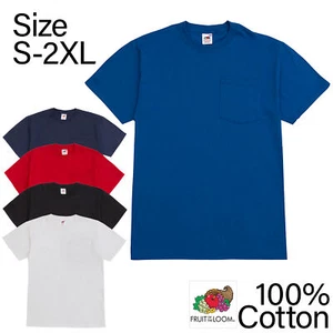 Camisetas Fruit of The Loom para Hombre Pesadas de Algodón Mangas Cortas Lisa Bolsillo en el Pecho NUEVAS - Imagen 1 de 16