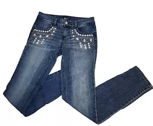 Damenjeans Allen B Schwartz mit Nieten aus Strass Größe 4 gerade - Bild 1 von 7
