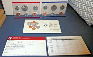 1992 US Mint Uncirculated Set 10 Coins Denver Philadelphia OGP - Picture 1 of 2