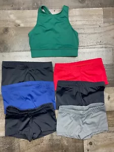 Balera Lot of 7 Girls Child Medium MC Shorts Sports Bra Gymnastics Dance Cheer - Picture 1 of 11