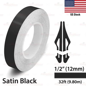 1/2" Vinyl Pinstriping Pin Stripe Styling Tape Decal Sticker 12mm SATIN BLACK - Picture 1 of 12