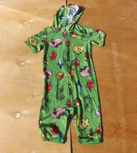 Größe Small (5/6) Jungen Einteiler Pullover Pyjama/PJ - Minecraft Grün - Bild 1 von 5