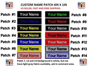 BEST SELLING 4X1 size Custom NAME TAG Embroidered "Iron on", FAST SHIPPING - Picture 1 of 11