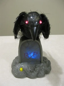 2006 Halloween Gemmy "The Black Raven" On Tombstone Eyes Light & It Talks Sensor - Picture 1 of 14