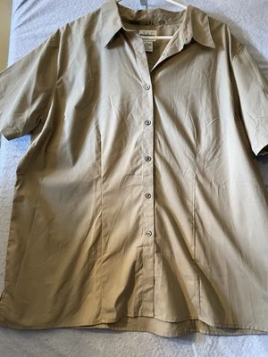 Camisa WearGuard Mujer Talla XL Tostada Camisa de Trabajo Manga Corta con Botones Foto 1 de 4