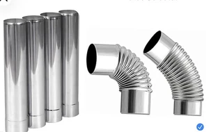 4 tubos rectos para estufa de leña chimenea de acero inoxidable de 2,36" + 1 ea 45°+90° codo - Imagen 1 de 3