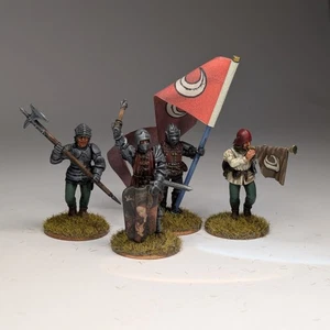 4x 28mm Professionally Painted Late Medieval Foot Command - Picture 1 of 4