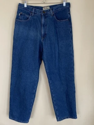 Vtg LL Bean Denim Jeans Green Flannel Lined  34x30 Relaxed Fit Workwear Outdoor - Image 1 of 4
