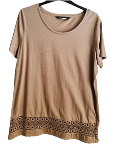 Bonmarché beige T Shirt Top - Größe M - sehr guter Zustand - Bild 1 von 4