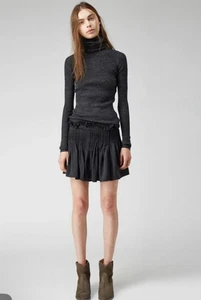Minifalda Isabel Marant Etoile Volga tiro bajo en caderas talla 40 100% seda fruncida - Imagen 1 de 10