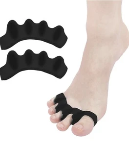 Toe Separator Bunion Corrector Silicone Straightener Orthopedic Spacer (Black) - Picture 1 of 4