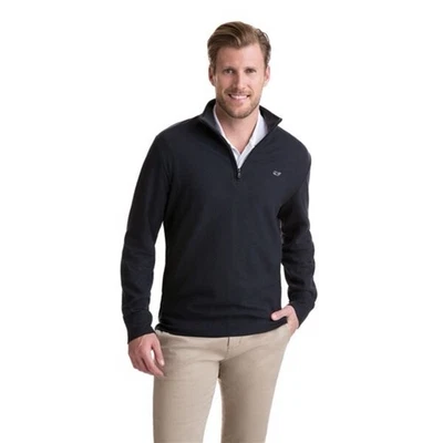 Sudadera pulóver negra para hombre Vineyard Vines 1/3 cremallera manga larga talla M Foto 1 de 4
