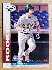 2002 Leaf #160 Eric Hinske ROO (EXMT) - Picture 1 of 2