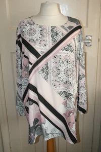 BNWT SIZE 24 YOURS PINK PATTERNED LONG SLEEVE TOP WITH LIGHT STRETCH - Picture 1 of 5