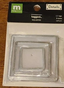 NEW In Package! Tagged Squares Vellum Frame 12 Tags-3 Sizes *Mult. Available - Picture 1 of 3
