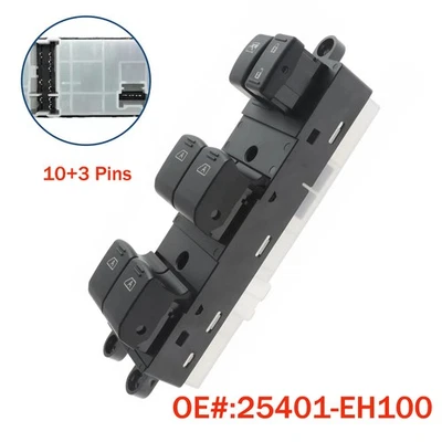 Master Window Switch Driver Side Black Fits for 2006-2007 Infiniti M35 M45 - Imagem 1 de 4