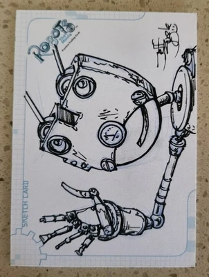 2005 ROBOTS THE MOVIE INKWORKS JEFF ZUGALE SK.7 SKETCH CARD 300/501 Signed 1/1 - Image 1 of 2