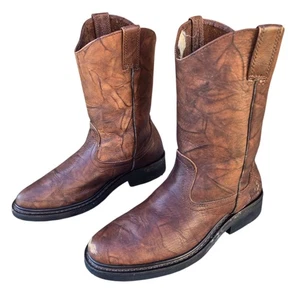 Brazos braune Leder Cowboystiefel Größe 7 Western Style WIE GELESEN - Bild 1 von 21