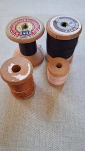 4 Vintage Holz-Garnrollen aus Frankreich, 50ziger Jahre?? Schlumberger u.a. - Bild 1 von 2