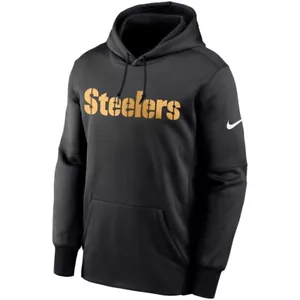 Pittsburgh Steelers Men's Nike Therma Wordmark Hoodie Size L - Picture 1 of 2