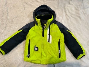 Boys Obermeyer I-Grow Ski Jacket Size 4 - Neon Green - Picture 1 of 6