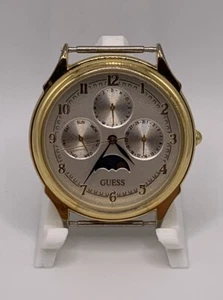 Reloj vintage Guess Celestial mes día fecha esfera solo necesita una batería nueva - Imagen 1 de 8