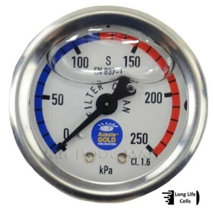 Pool Filter Pressure Gauge Liquid Oil Filled Stainless Steel Rear Mid Mount CBM - Bild 1 von 8