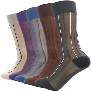 5/10 Pairs Men's Ultra Thin Socks Sheer Casual Sock Dress Socks 5 Pairs x Ran... - Picture 1 of 6