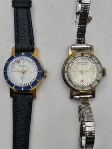 Pair Lucerne Brichot Women's Watch Floating Second Hand Vintage Watches parts/rp - Picture 1 of 12