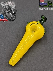 5" Tobacco Smoking Bowl Pipe Glass Hand Pipes Pepper YE - Picture 1 of 5