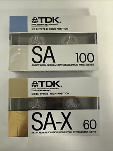 NEU TDK SA-X 60 Leere Audiokassette Band Typ II Extra High Res & SA 100 - Bild 1 von 2