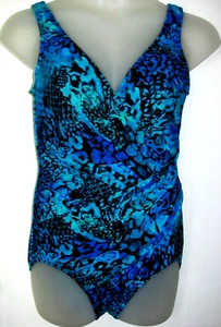 Exc MIRACLESUIT One Piece Ruched Side Slimming Tummy Control Swimsuit 18W 1X ? - Picture 1 of 2