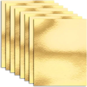 Metallic Gold Foil Paper Board Sheets for Arts and Crafts 8.5" x 11" 50 Pack - Picture 1 of 12